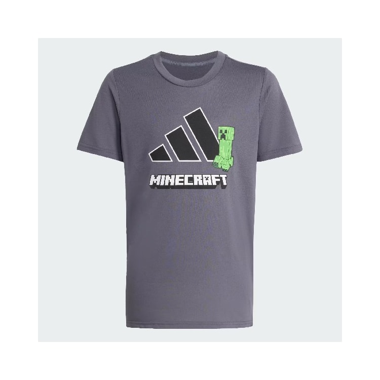 CAMISETA INFANTIL ADIDAS MINECRAFT KD6874 - Cinza/preto