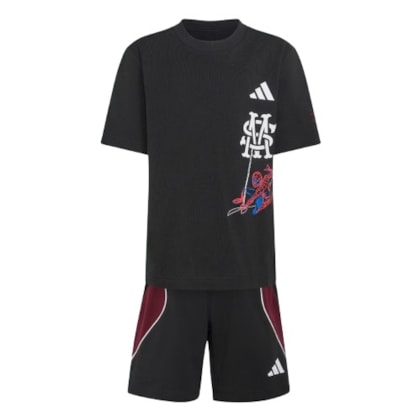 CONJUNTO INFANTIL ADIDAS HOMEM ARANHA KG6139 - Preto/vermelho/branco