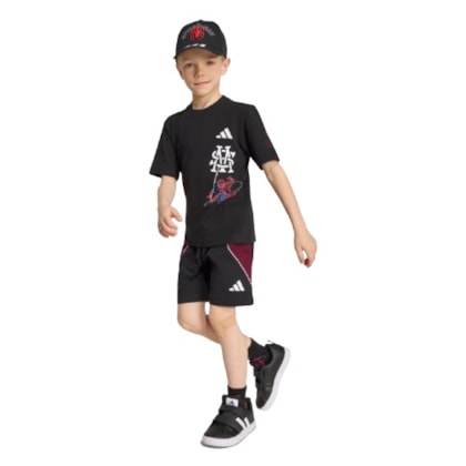 CONJUNTO INFANTIL ADIDAS HOMEM ARANHA KG6139 - Preto/vermelho/branco