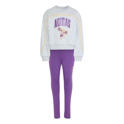 CONJUNTO INFANTIL ADIDAS JZ3565 - Cinza/roxo