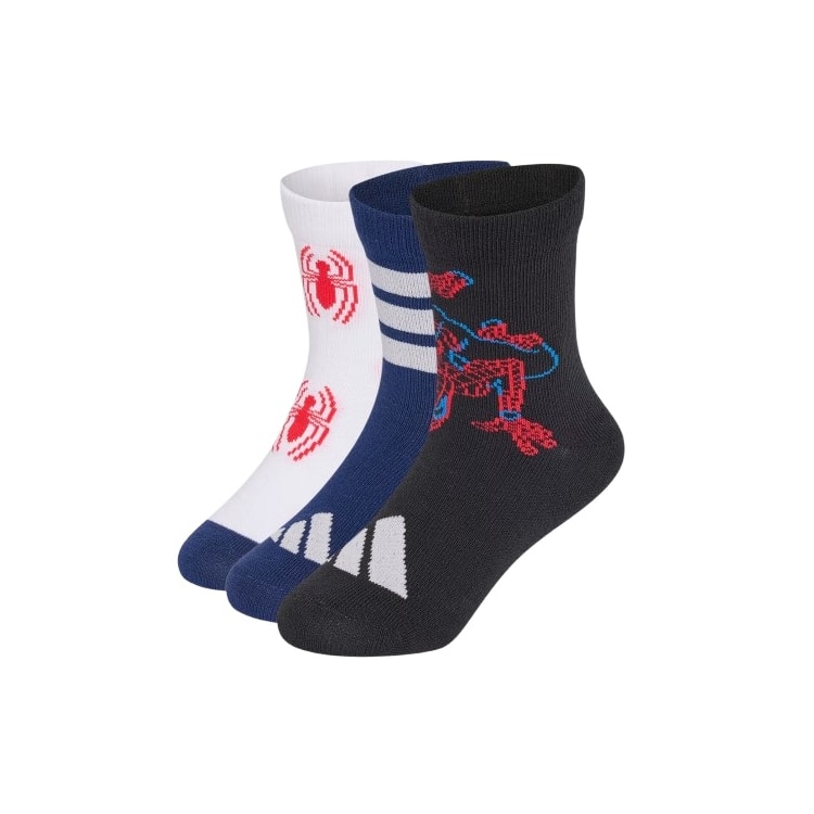 MEIA ADIDAS TRIPACK HOMEM ARANHA KR2366 - Preto/vermelho