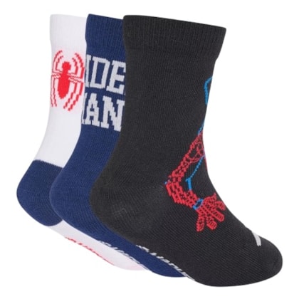 MEIA ADIDAS TRIPACK HOMEM ARANHA KR2366 - Preto/vermelho