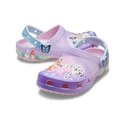 SANDALIA CROCS BLUEY MULTI PINK CLASSIC CLOG 212370 - Lilas/azul