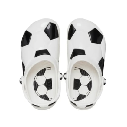 SANDALIA CROCS CLASSIC SOCCER BALL CLOG T 210023 - Branco/preto