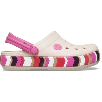 SANDALIA CROCS CROCBAND CHEVRON BAND CLOG 213839 - Bege/rose