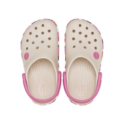 SANDALIA CROCS CROCBAND CHEVRON BAND CLOG 213839 - Bege/rose