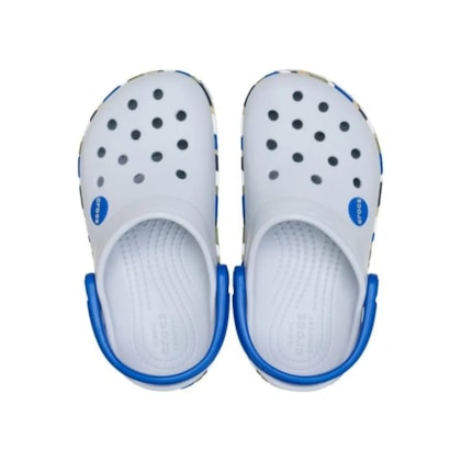 SANDALIA CROCS CROCBAND CHEVRON BAND CLOG 213840 - Cinza/azul
