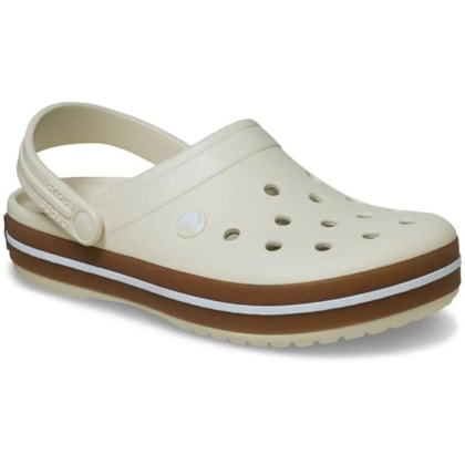 SANDALIA CROCS CROCBAND GUM CLOG 212756 - Branco/bege