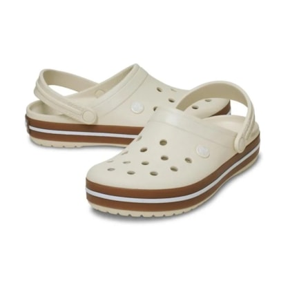 SANDALIA CROCS CROCBAND GUM CLOG 212756 - Branco/bege