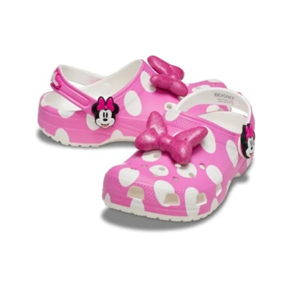 SANDALIA CROCS MINNIE MOUSE CLASSIC CLOG 212294 - Rosa/branco